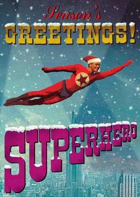 Superhero Pack of 5 Christmas Greeting Cards by Max Hernn - Click Image to Close